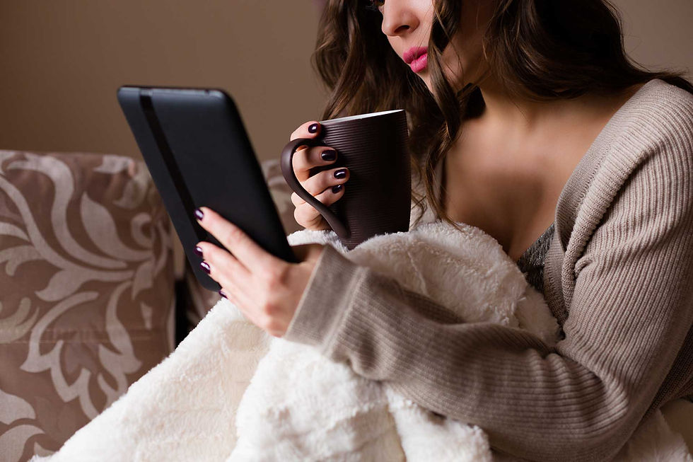 Person reading ebook