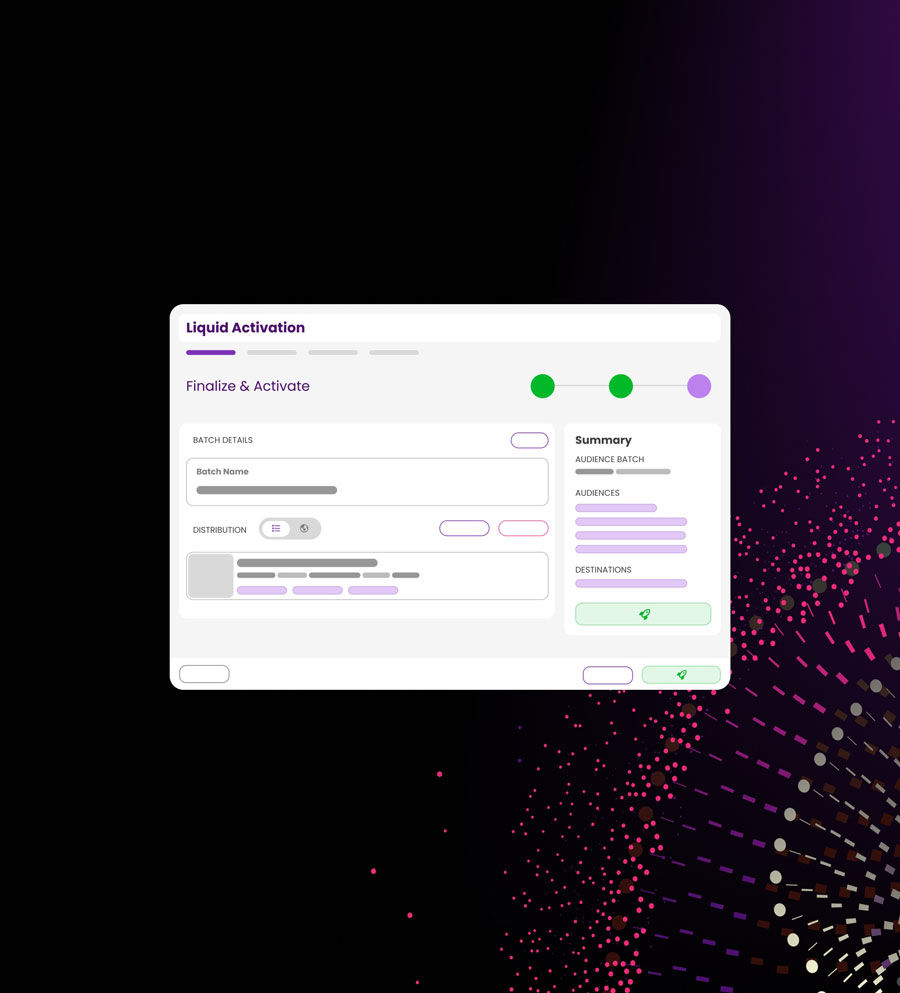 Liquid Activation - Simplified Screenshots of dashboards