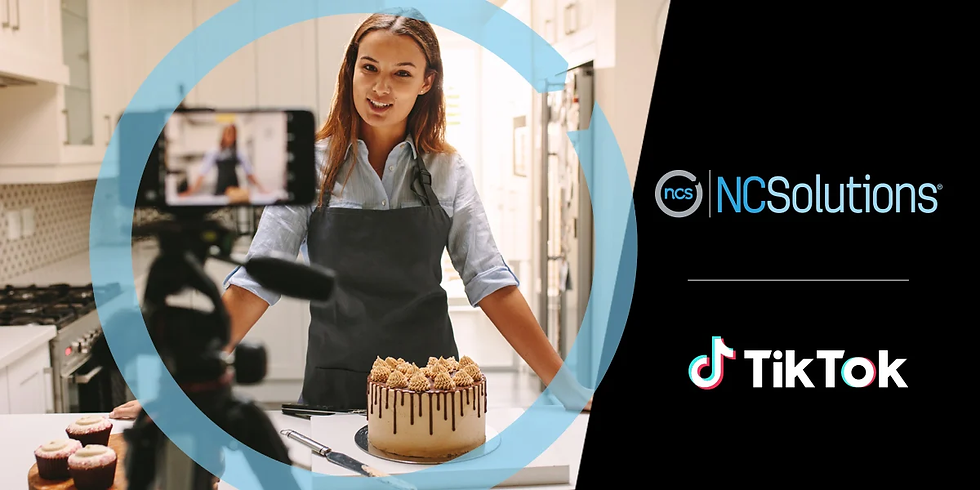 Woman recording baking video for social media
