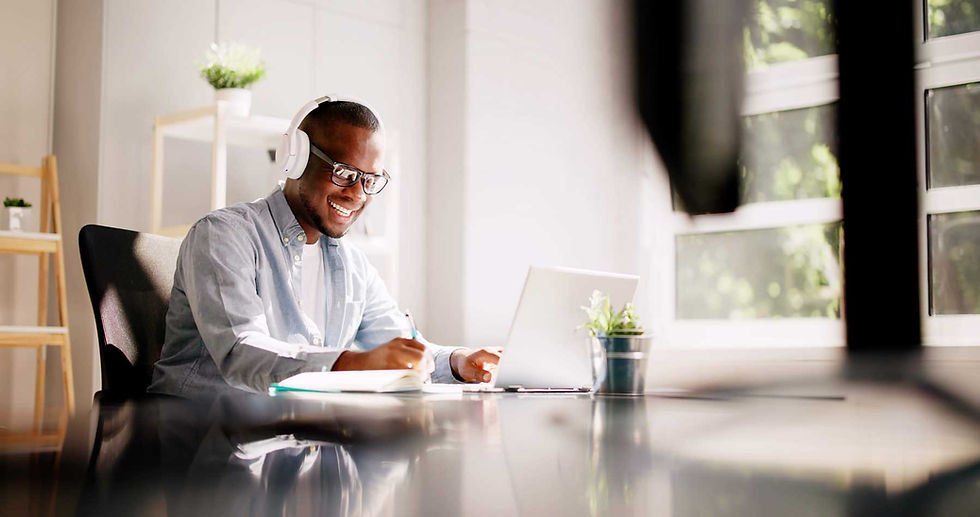 Person learning on a laptop