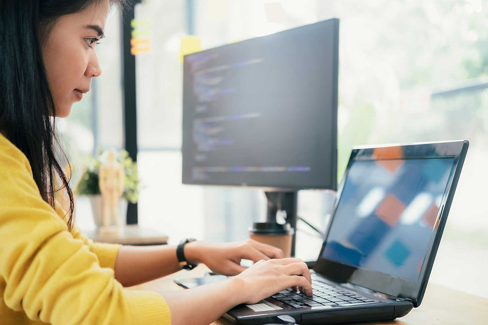 Concept Testing - woman working on laptop